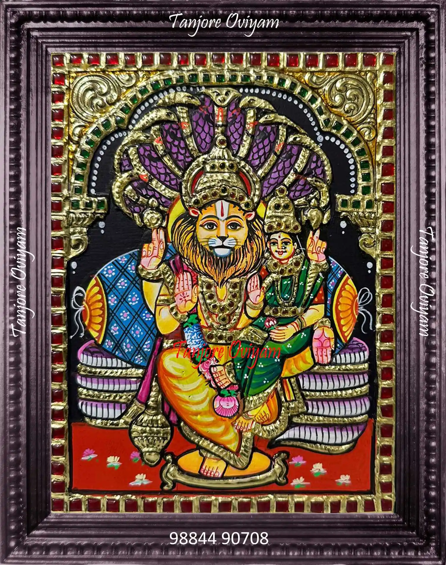 Handmade Lakshmi Narasimha Painting